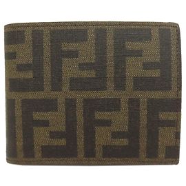 Fendi Zucca Pattern Bi-fold Wallet Brown