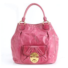 Borsa Tote in Pelle Miu Miu Rosa