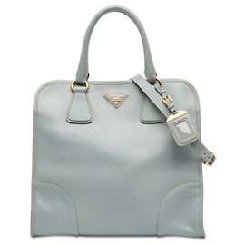 Bolsa de compras Prada em Saffiano Lux azul Azul Azul claro