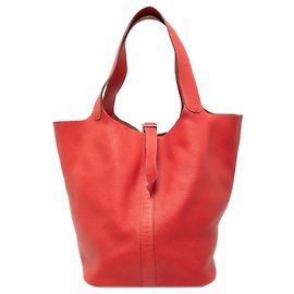 Hermès Picotin Lock 33 en Cuir Clémence Rouge Rouge