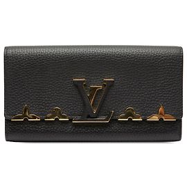 Cartera larga Capucines de cuero Taurillon negro Louis Vuitton Negro