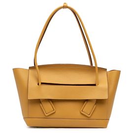 Bottega Veneta Gelbe Mittelgroße Kalbsleder Arco Tote Gelb Senf