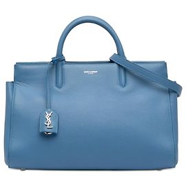 Bolsa cabas Rive Gauche em couro de bezerro granulado azul Saint Laurent Azul Outro