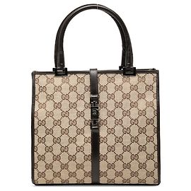 Gucci Brown GG Canvas Jackie Handbag Brown Beige