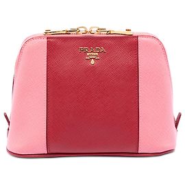 Prada Rote Bicolor Saffiano Kosmetiktasche Andere