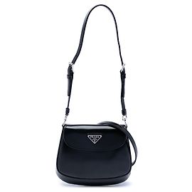Prada Mini Cleo en cuir brossé noir Noir