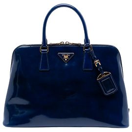 Bolsa Promenade Spazzolato azul grande da Prada Azul Azul escuro
