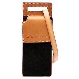 Céline Pochette Crossbody Celine en Suède Macadam Noir Noir