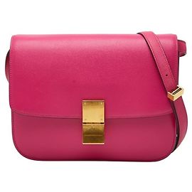 Céline Bolsa de Ombro Média Celine Classic Box Rosa