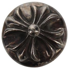 Grampo de cabelo Chrome Hearts Cross Ball com botão e clipe de cabelo Concho Prata