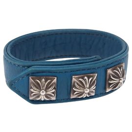 Bracciale con 3 bottoni e 2 snap Pyramid Cross di Chrome Hearts Blu