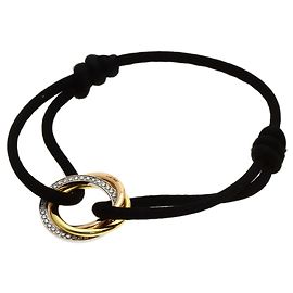 Schwarzes Schnurarmband mit Trinity-Diamant von Cartier Andere