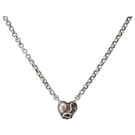 Colar com pingente de coração Chrome Hearts e corrente rolada Prata