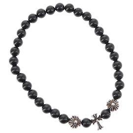 Pulseira de contas Onyx 0.2 com cruz CH da Chrome Hearts Preto