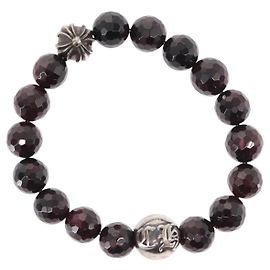 Bracciale in perle Chrome Hearts CH Plus Cross Ball Granato 0,4 in Rosso