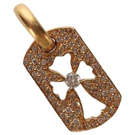 Charm croce ritagliata Tiny di Chrome Hearts D'oro