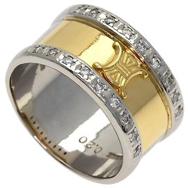 Céline Celine Logo Diamond Ring in Platinum PT900 and 18K Yellow Gold Other