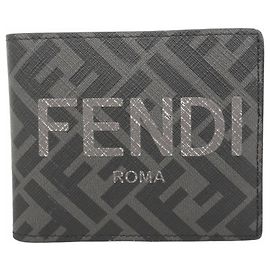 Fendi Zucca Bi-Fold Wallet Brown Black
