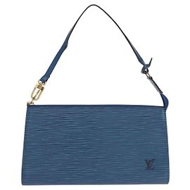Pochette Accessoires in pelle Epi Louis Vuitton Blu