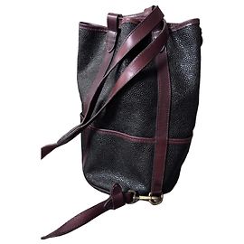 Borsa a secchiello in pelle Scotchgrain Mulberry Marrone Nero