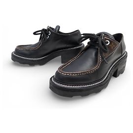 SCARPE LOUIS VUITTON DERBY BEAUBOURG 1A5SOD 40 IN PELLE CANVAS MONOGRAMMA Nero