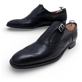Hermès SAPATOS DERBY HERMES VINTAGE COM FIVELA 41 COURO PRETO Preto