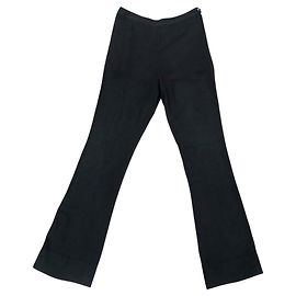 PANTALONE CHANEL P19329V11229 FLUIDO S 36 2002 SETA NERA Nero