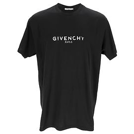 Camiseta oversized de algodón negro con estampado de logo Givenchy Negro