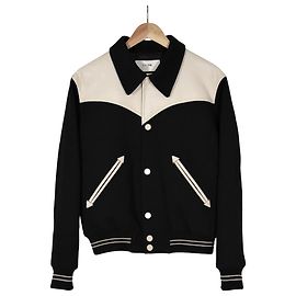 Céline Giacca Blouson Varsity Teddy in Lana e Pelle per Uomo Biar Nera Nero