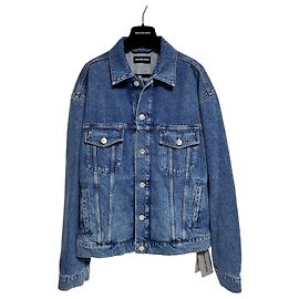 Balenciaga Veste en denim Language Bleu
