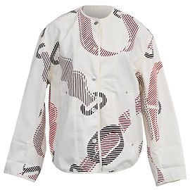 Chaqueta Blouson Impresa Hermès Coaching en Algodón Blanco Multicolor