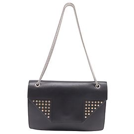 Borsa a spalla Betty con borchie in pelle nera di Saint Laurent Nero