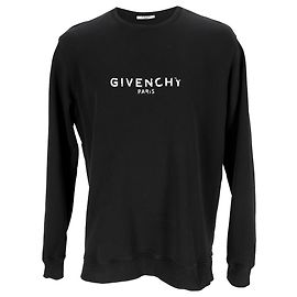 Sudadera de algodón negro con estampado del logo Givenchy Negro