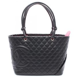 Bolsa tote grande da linha Cambon da Chanel Preto