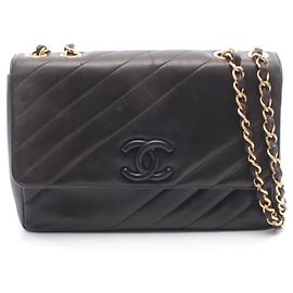 Borsa a Spalla in Pelle di Agnello Nera Chanel Nero