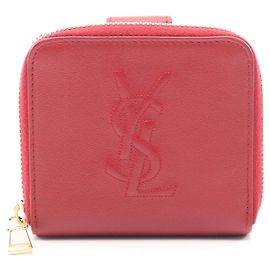 Yves Saint Laurent rote Leder Bi-Fold Geldbörse Rot