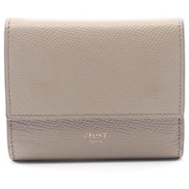 Céline Celine Small Trifold Wallet Beige