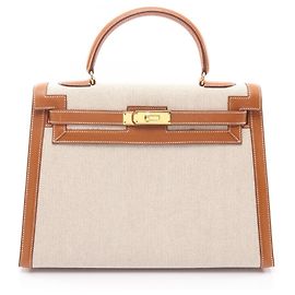 Bolsa Hermès Kelly 32 Marrom Bege