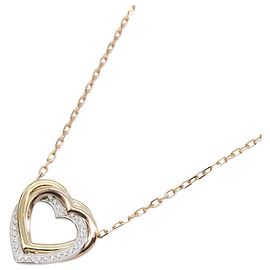 Collar de diamante corazón Trinity de Cartier Plata Dorado Otro