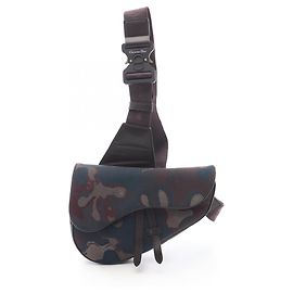 Borsa Saddle Dior x Peter Doig di Christian Dior Multicolore Verde Bordò