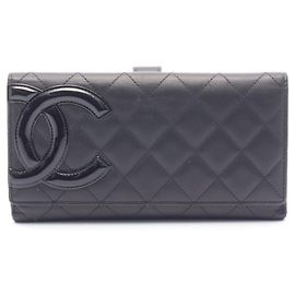 Carteira longa bifold Chanel Cambon Line Preto