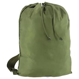 PRADA Backpack Nylon Khaki Silver Auth bs32692 Silvery Khaki