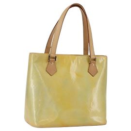 LOUIS VUITTON Sac à main Monogram Vernis Houston Gris M91053 LV Auth hk3454 Gris