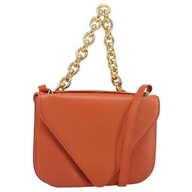 Bolsa de Ombro com Corrente Bottega Veneta em Couro 2 em 1 Marrom Dourado Auth 169800V Marrom Dourado