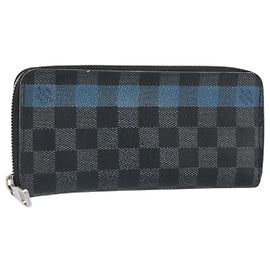 LOUIS VUITTON Cartera Zippy Vertical Damier Graphite Larga Auth LV 169951 Damier ebene