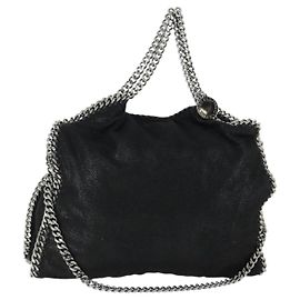 Autre Marque Falabella Chain Tasche von Stella McCartney aus Polyester 2in1 Schwarz 495151 Auth BA10099 Schwarz Silber