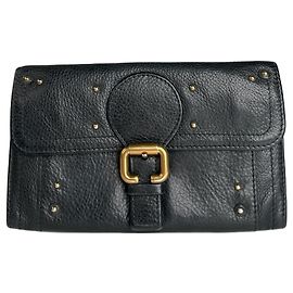 Chloé Vintage Chloe Leder Clutch Schwarz Schwarz