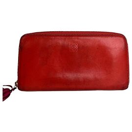 Vintage Loewe Madrid Zippy Wallet Red Red