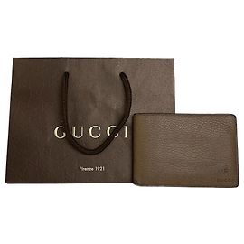 Cartera de cuero Gucci vintage plegable marrón Castaño