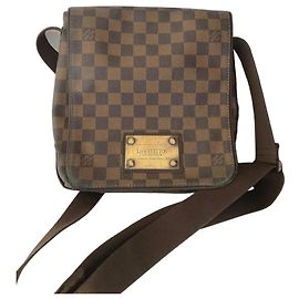 Louis Vuitton Brooklyn PM Damier Canvas Leather Bag Brown